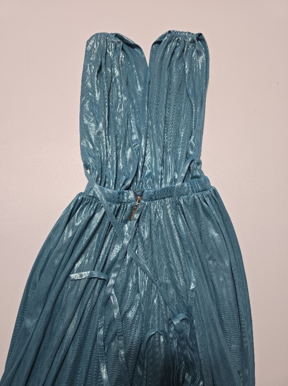 Bronx and Banco Romi Metallic Gown A-line Sleeveless V-neck Size M - Picture 10 of 14